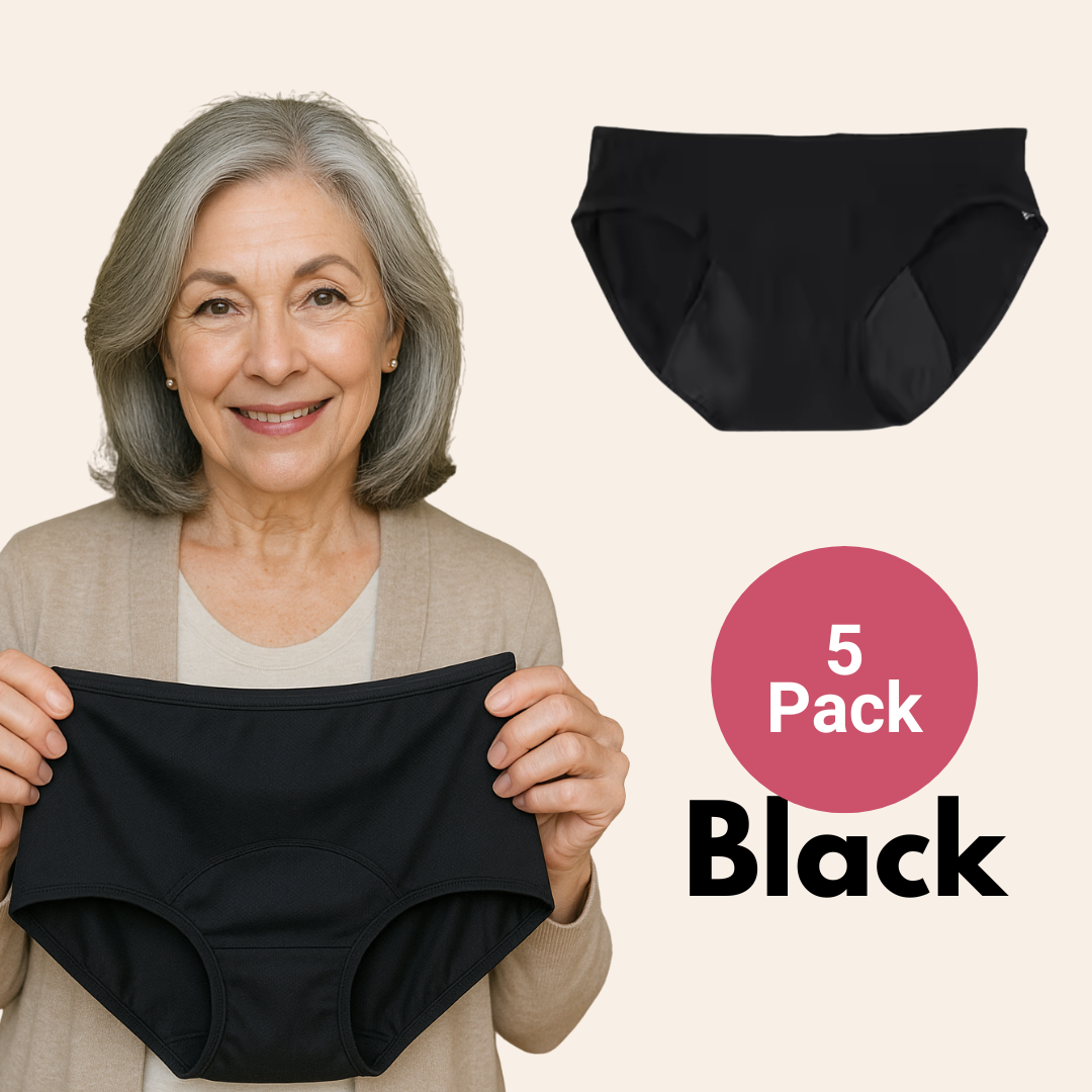 5 Pack Leak Proof Incontinence Panties - Multi Color