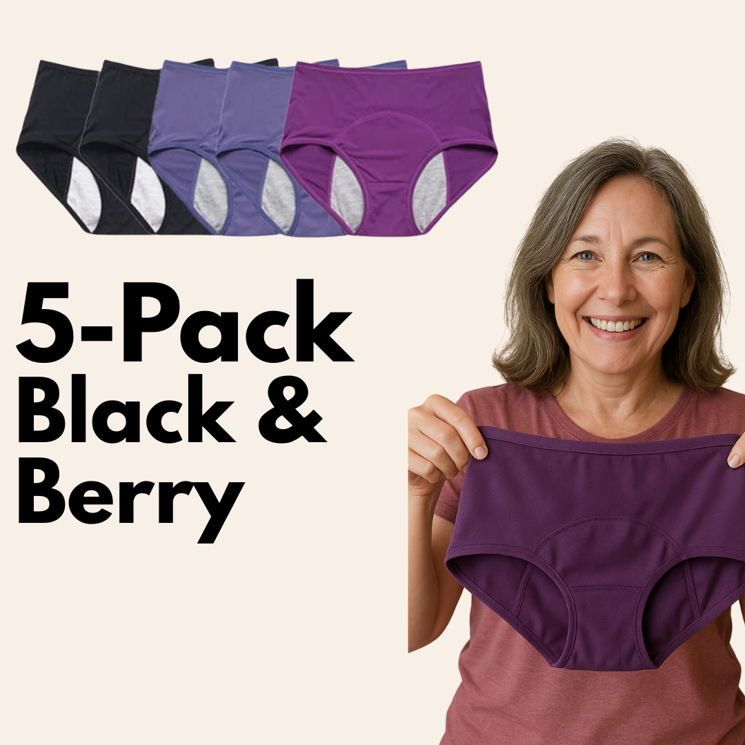 5 Pack Leak Proof Incontinence Panties - Multi Color