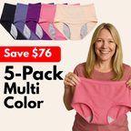 5 Pack Leak Proof Incontinence Panties - Multi Color