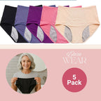5 Pack Leak Proof Incontinence Panties - Multi Color