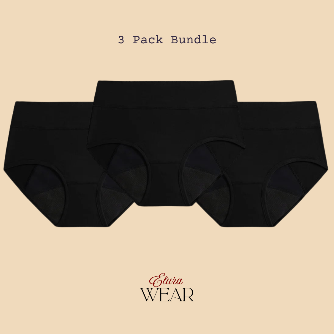 3 Pack - Full Coverage Antileakage Women's Underwear