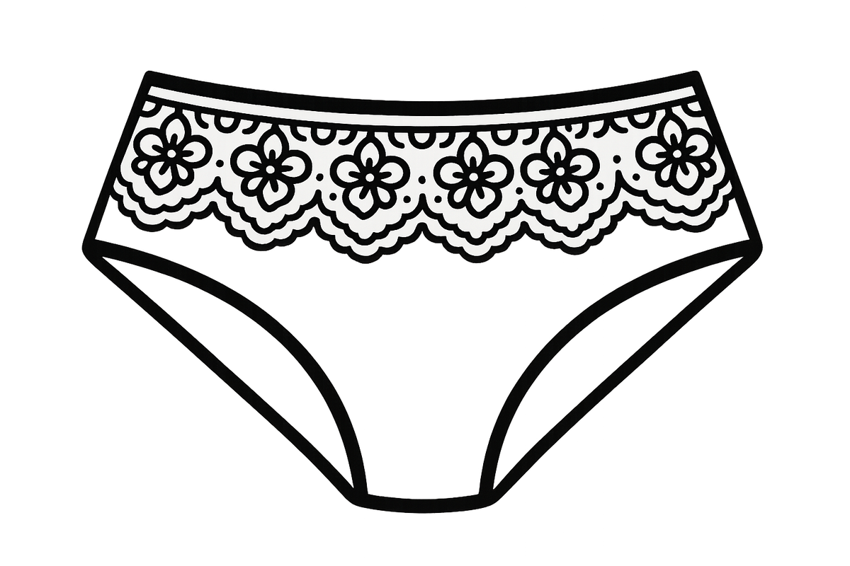 Black and white underwear icon lacey
